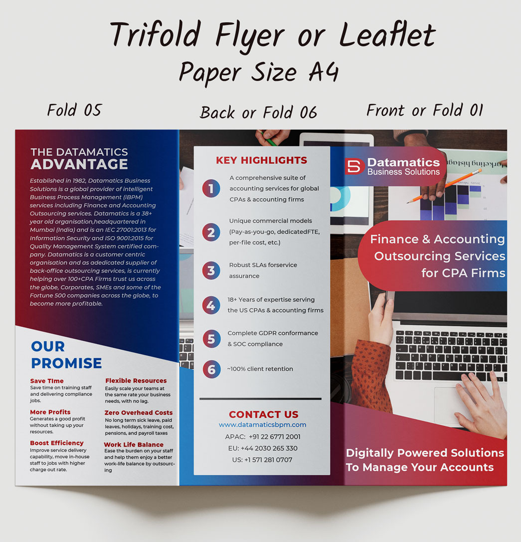 Pixemdots Trifold Brochure for Financial and Accounting Business